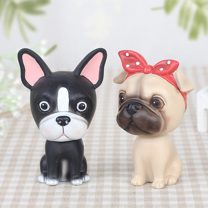 Luxury Car Bobblehead Dog Figure - Original Car Decor