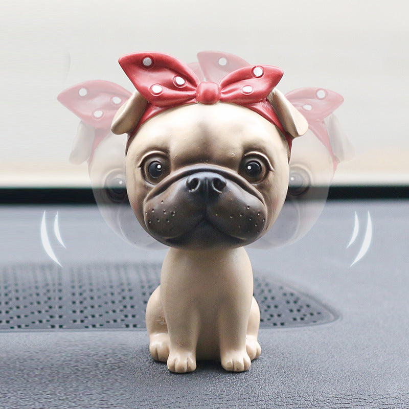 Luxury Car Bobblehead Dog Figure - Original Car Decor