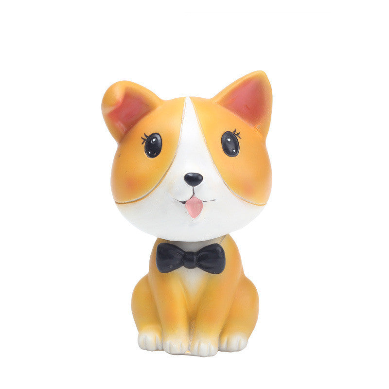 Luxury Car Bobblehead Dog Figure - Original Car Decor