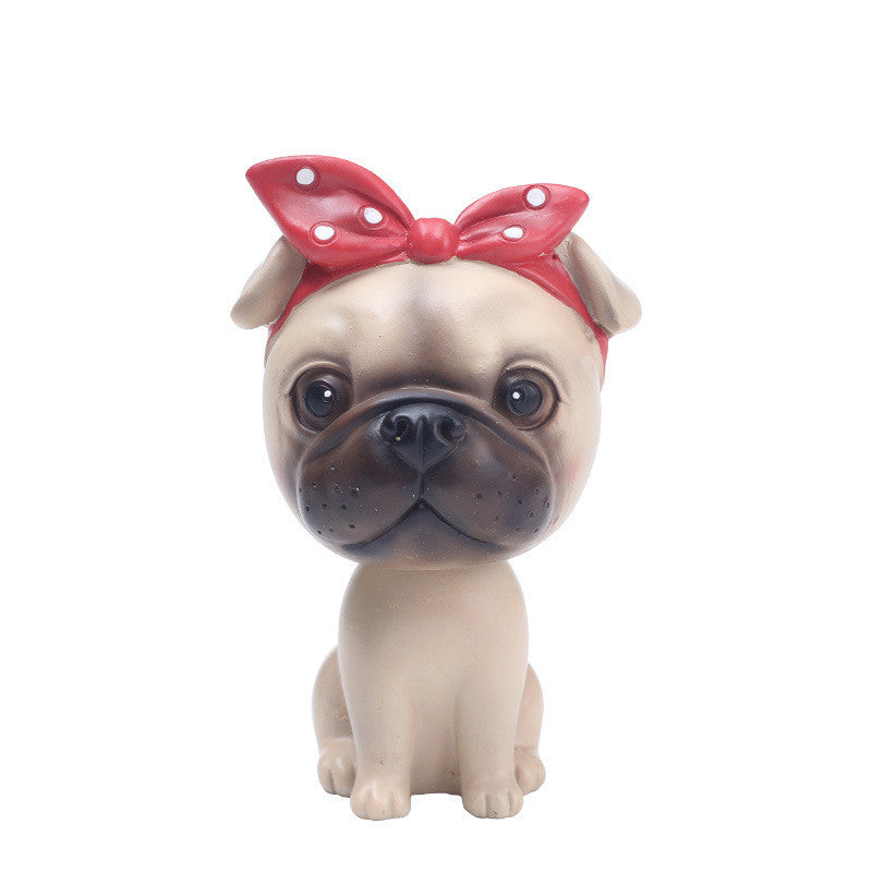 Luxury Car Bobblehead Dog Figure - Original Car Decor