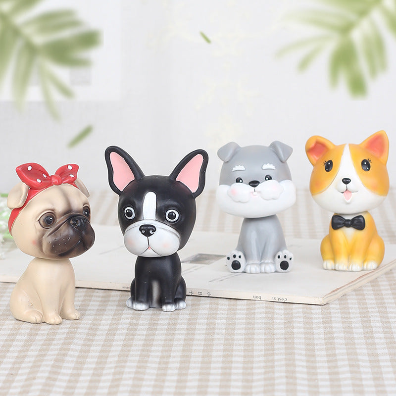 Luxury Car Bobblehead Dog Figure - Original Car Decor