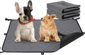 2 Pack Reusable Dog Pee PadsWaterproof Puppy Potty Training Pee Pad for Dogs with StrapsWashable Dog Training Pads Laminated Whelping Pad Dog Mat (Grey-Strap-S (23.6 x 18.5 inches))